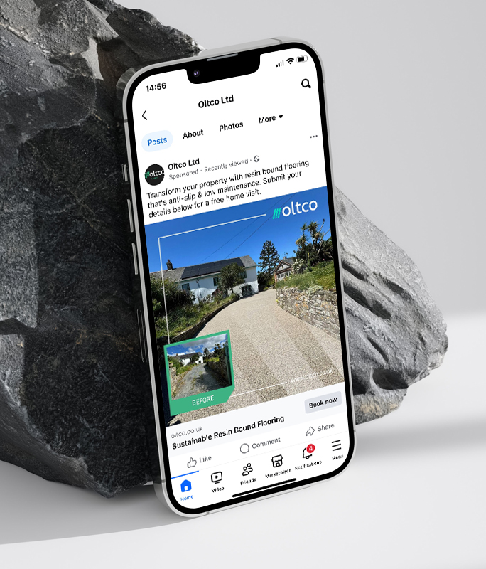 An Oltco social media advert on a mobile.